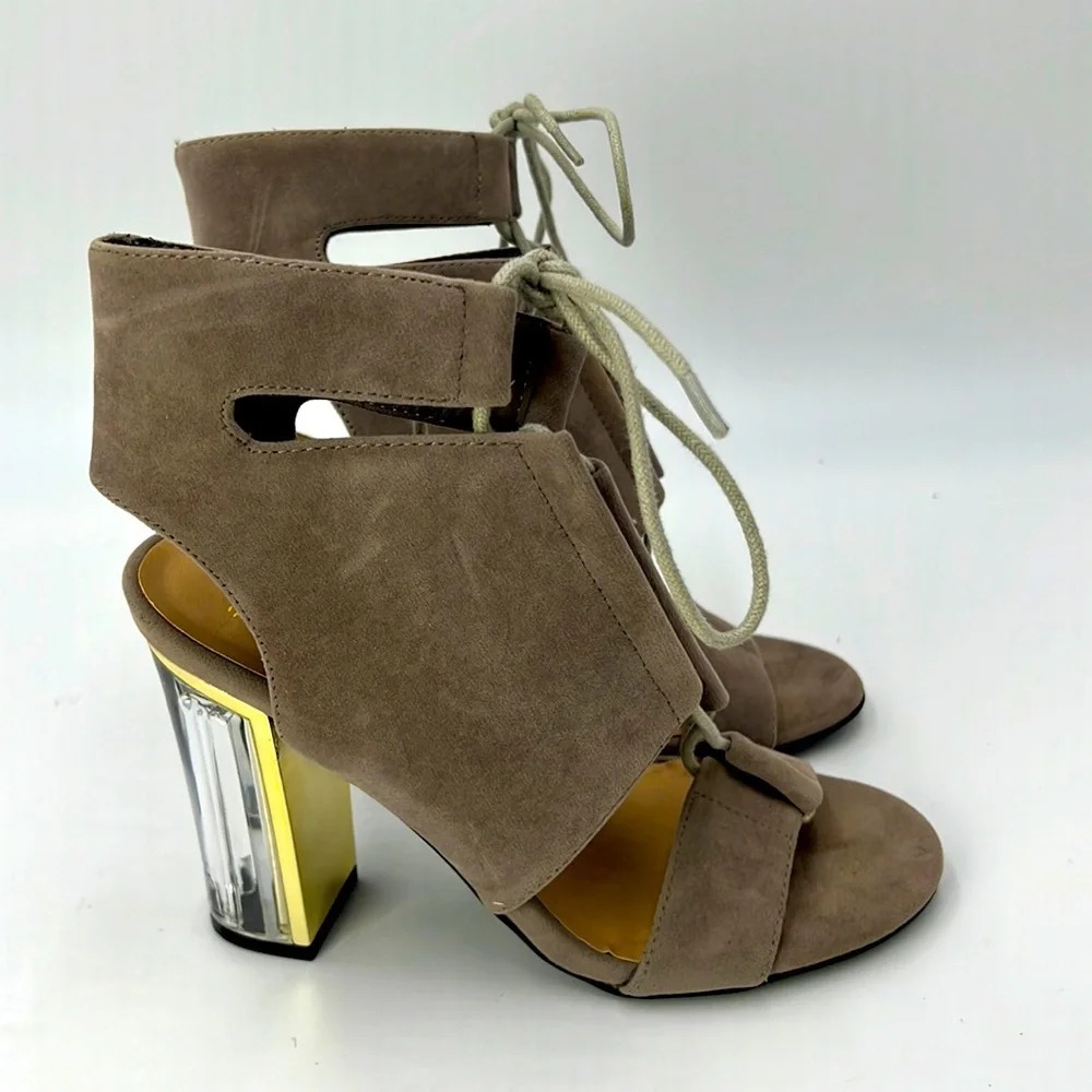 Truffle Collection Suede With Glass Heels